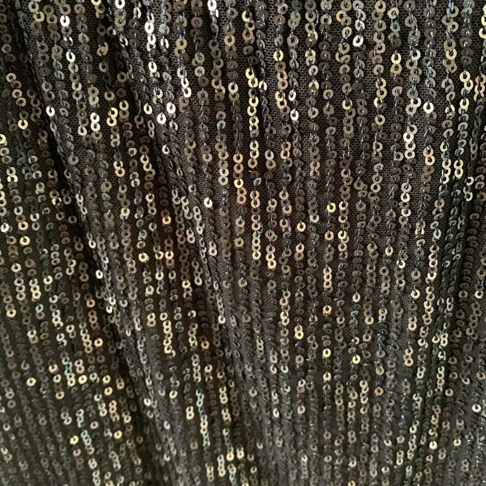 Lucky Brand sz XS Navy Sequin Skirt lace trim like new! - Picture 4 of 6